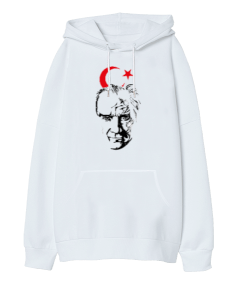 Atatürk Oversize Unisex Kapüşonlu Sweatshirt