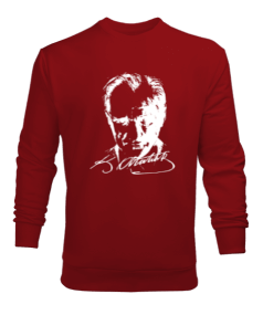 Atatürk portresi ve imazası Erkek Sweatshirt