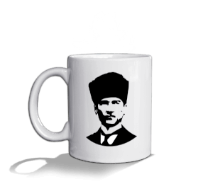 Atatürk resimli Beyaz Kupa Bardak