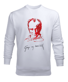 Atatürk resimli erkek Erkek Sweatshirt