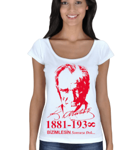 Atatürk t-shirt Kadın Açık Yaka