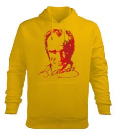 Atatürk Tasarımı Erkek Kapüşonlu Hoodie Sweatshirt