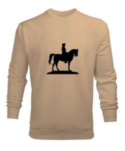 Atatürk Türk ve Türkçülük Özel Tasarım Camel Erkek Sweatshirt