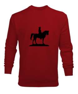 Atatürk Türk ve Türkçülük Özel Tasarım Kırmızı Erkek Sweatshirt