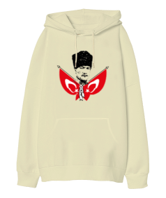 Atatürk Ve Türkiye Oversize Unisex Kapüşonlu Sweatshirt