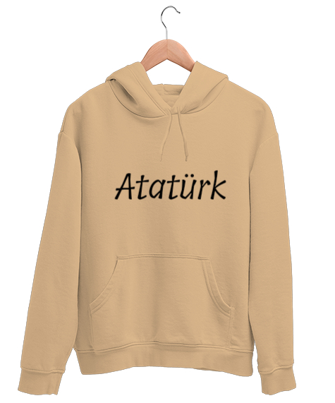 Tisho - Atatürk yazılı Camel Unisex Kapşonlu Sweatshirt