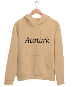 Atatürk yazılı Camel Unisex Kapşonlu Sweatshirt