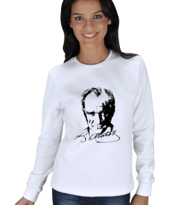 Atatürklü ve imzalı KADIN SWEATSHIRT