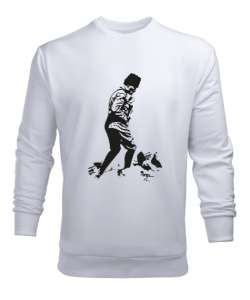 Atatürk,Türkiye. Beyaz Erkek Sweatshirt