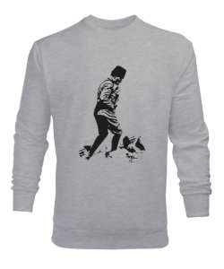 Atatürk,Türkiye. Gri Erkek Sweatshirt