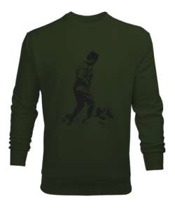 Atatürk,Türkiye. Haki Yeşili Erkek Sweatshirt