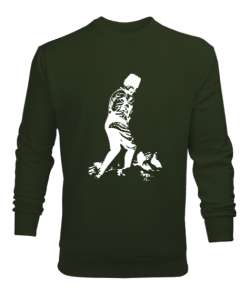 Atatürk,Türkiye. Haki Yeşili Erkek Sweatshirt