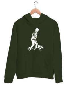 Atatürk,Türkiye. Haki Yeşili Unisex Kapşonlu Sweatshirt