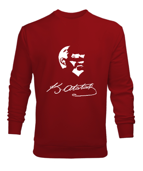 Tisho - Atatürk,Türkiye. Kırmızı Erkek Sweatshirt