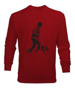 Atatürk,Türkiye. Kırmızı Erkek Sweatshirt