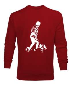 Atatürk,Türkiye. Kırmızı Erkek Sweatshirt