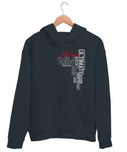 Athletic Ultimate - Karışık Yazı Füme Unisex Kapşonlu Sweatshirt