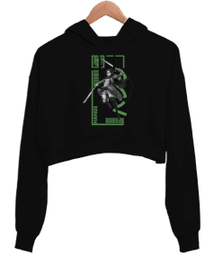 Attack on Titan Armin Arlelt Essential Siyah Kadın Crop Hoodie Kapüşonlu Sweatshirt