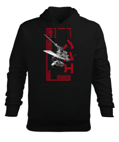 Attack On Titan Eren Jaeger 3 Siyah Erkek Kapüşonlu Hoodie Sweatshirt