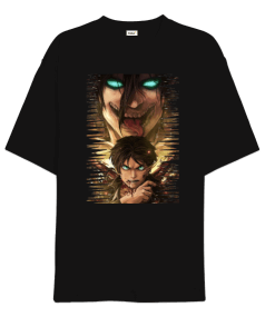 Attack on Titan Eren Yeager Tasarım Baskılı Oversize Unisex Tişört