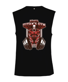 Attack on Titan GYM Vücut Geliştirme Bodybuilding Fitness Tasarım Kesik Kol Unisex Tişört
