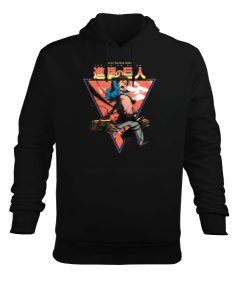 Attack On Titan Levi Ackerman Essential Siyah Erkek Kapüşonlu Hoodie Sweatshirt