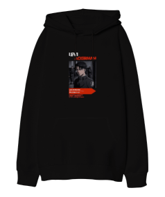 Attack On Titan Levi Siyah Oversize Unisex Kapüşonlu Sweatshirt