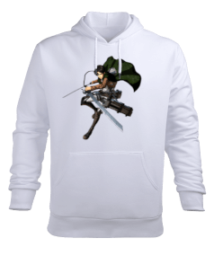 Attack on Titan Mascotlu ve Yazılı Erkek Kapüşonlu Hoodie Sweatshirt