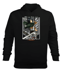 Attack on Titan Mikasa Ackerman Wings of Freedom Siyah Erkek Kapüşonlu Hoodie Sweatshirt