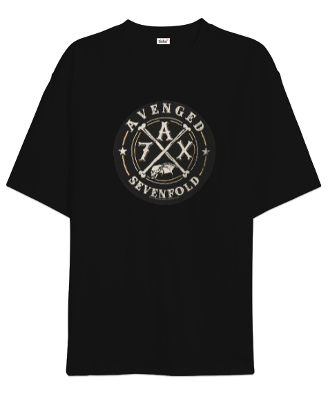 Avenged Sevenfold Baskılı Siyah Oversize Unisex Tişört