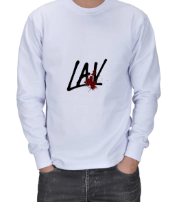 AVL Logo Beyaz ERKEK SWEATSHIRT