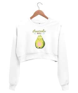 Avocado Relex- Avokado Yoga Beyaz Kadın Crop Sweatshirt