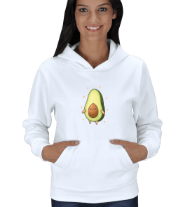 Avokado Sweatshirt Kadın Kapüşonlu Kadın Kapşonlu