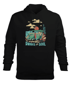 Awake The Soul Vintage Tasarım Baskılı Erkek Kapüşonlu Hoodie Sweatshirt