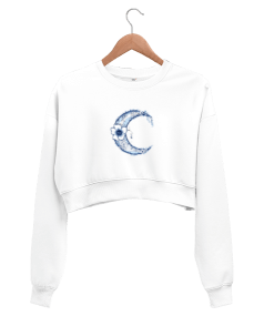 ay ve gece Kadın Crop Sweatshirt