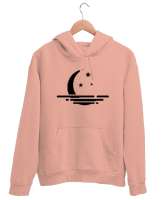 Ay Yansıma ve Yıldızlar - Moon Yavru Ağzı Unisex Kapşonlu Sweatshirt - Thumbnail