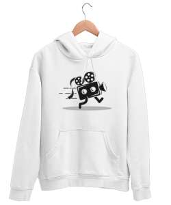 Ayaklı Kamera - Film Beyaz Unisex Kapşonlu Sweatshirt