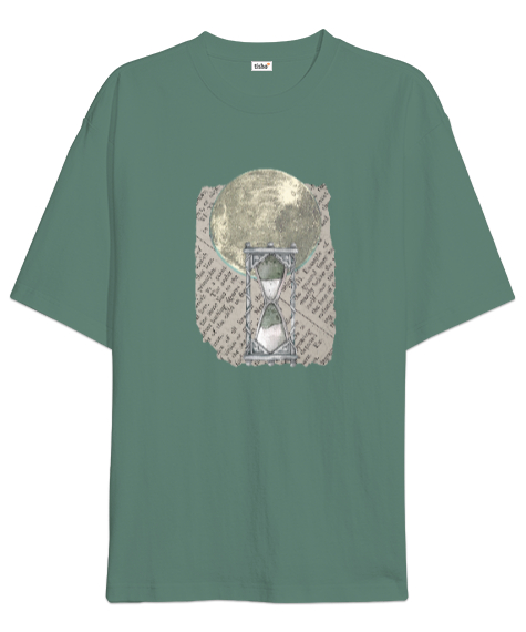 Tisho - Ayda Bir Dakika Çağla Yeşili Oversize Unisex Tişört