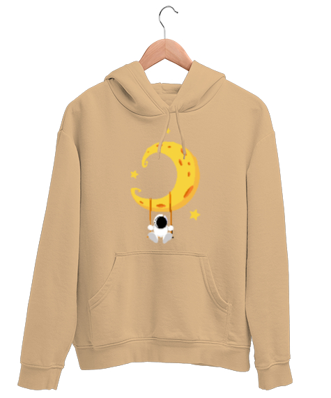 Tisho - AYDAKİ ADAM Camel Unisex Kapşonlu Sweatshirt