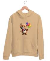 Ayicik Camel Unisex Kapşonlu Sweatshirt - Thumbnail