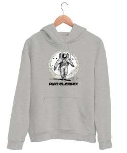 Ayın Elemanı - Astronot Gri Unisex Kapşonlu Sweatshirt