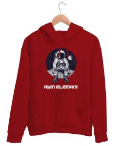 Ayın Elemanı - Astronot v2 Kırmızı Unisex Kapşonlu Sweatshirt