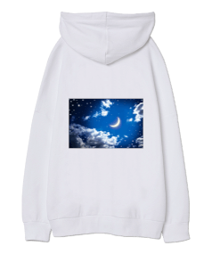 AYLI GECE YAZILI UZUN SWEATSHİRT Kadın UZUN Sweatshirt Oversize Unisex Kapüşonlu Sweatshirt