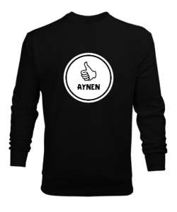 Aynen Komik Esprili Siyah Erkek Sweatshirt