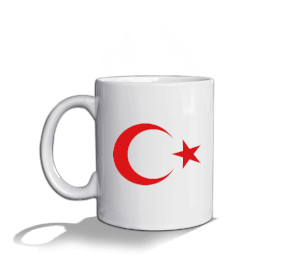 Ayyıldız ve Tuğra Beyaz Kupa Bardak