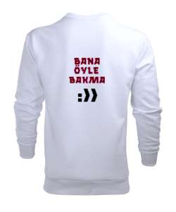 az insan çok huzur Beyaz Erkek Sweatshirt