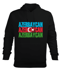 Azerbaycan,Azerbaijan,Azerbaycan Bayrağı,Azerbaycan logosu. Erkek Kapüşonlu Hoodie Sweatshirt