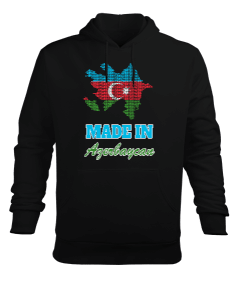 Azerbaycan,Azerbaijan,Azerbaycan Bayrağı,Azerbaycan logosu. Erkek Kapüşonlu Hoodie Sweatshirt