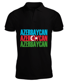 Azerbaycan,Azerbaijan,Azerbaycan Bayrağı,Azerbaycan logosu. Erkek Kısa Kol Polo Yaka