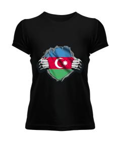 Azerbaycan,Azerbaijan,Azerbaycan Bayrağı,Azerbaycan logosu. Kadın Tişört